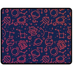 Seamless Space Pattern Double Sided Fleece Blanket (medium) 