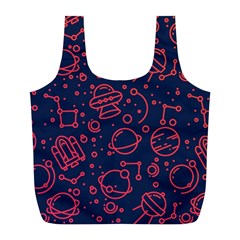 Seamless Space Pattern Full Print Recycle Bag (l)