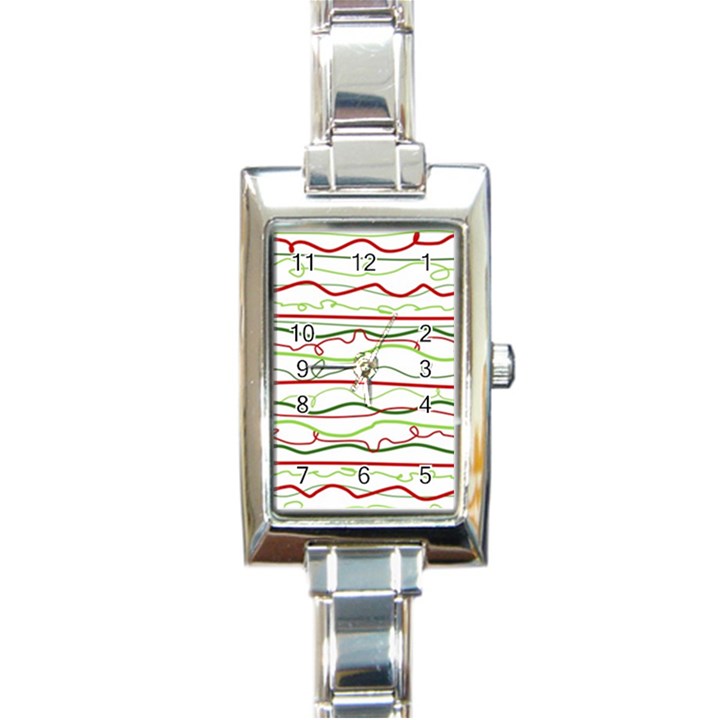 Scribble-pattern Rectangle Italian Charm Watch