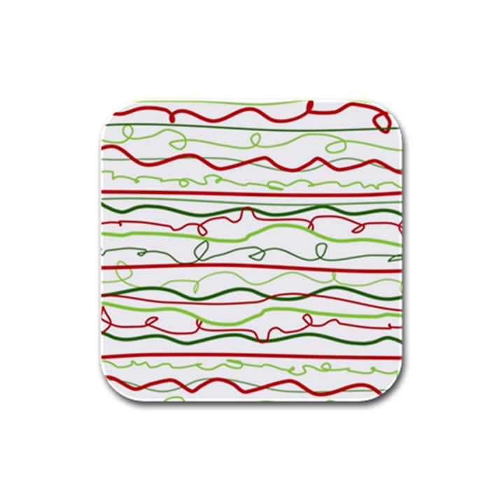 Scribble-pattern Rubber Square Coaster (4 pack)