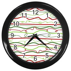 Scribble-pattern Wall Clock (black)