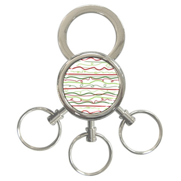 Scribble-pattern 3-Ring Key Chain