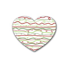 Scribble-pattern Rubber Coaster (heart)