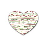 Scribble-pattern Rubber Heart Coaster (4 pack) Front