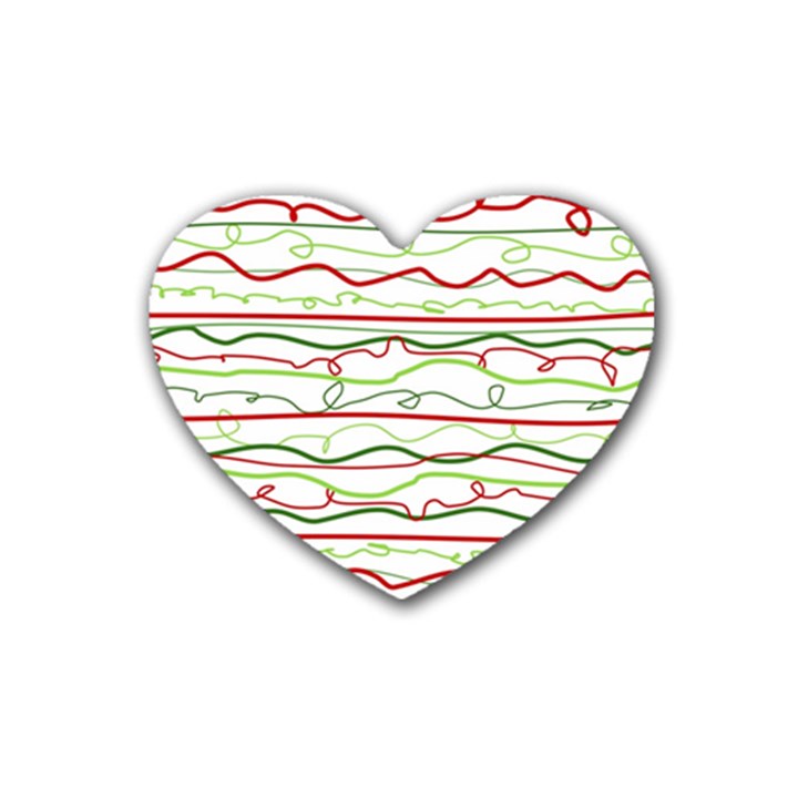 Scribble-pattern Rubber Heart Coaster (4 pack)