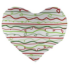 Scribble-pattern Large 19  Premium Flano Heart Shape Cushions