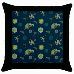 Plankton Pattern- Throw Pillow Case (black)