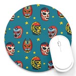 Mask Pattern Round Mousepads Front