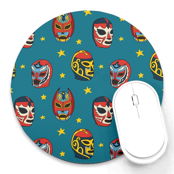 Mask Pattern Round Mousepads