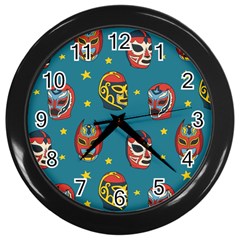 Mask Pattern Wall Clock (black) by Jancukart