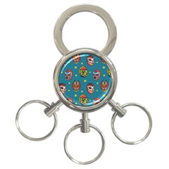 Mask Pattern 3-ring Key Chain