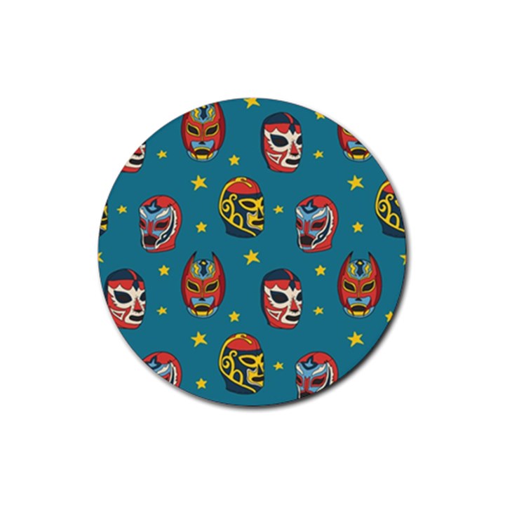 Mask Pattern Rubber Round Coaster (4 pack)