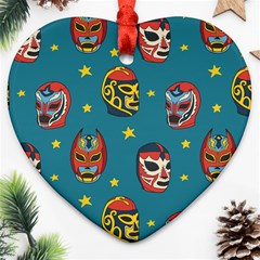 Mask Pattern Heart Ornament (two Sides)