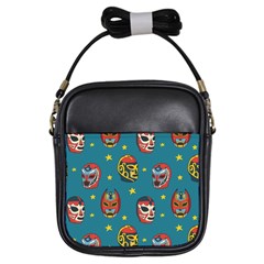 Mask Pattern Girls Sling Bag