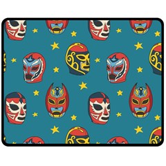 Mask Pattern Fleece Blanket (medium) 