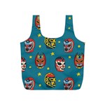 Mask Pattern Full Print Recycle Bag (S) Back