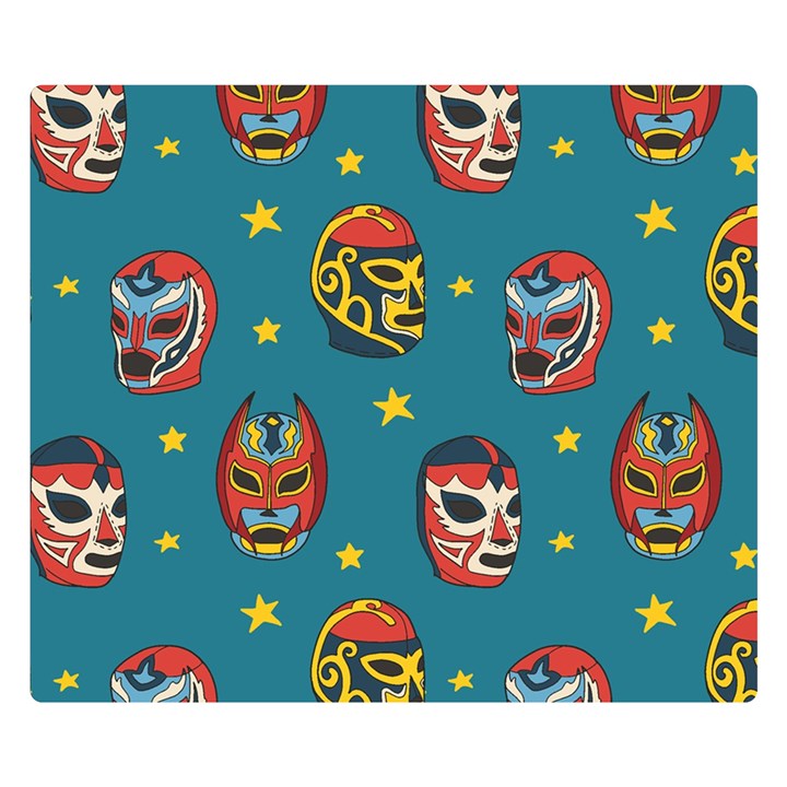 Mask Pattern Double Sided Flano Blanket (Small) 