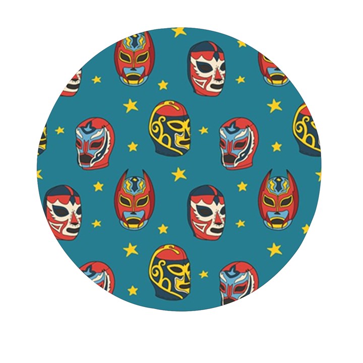 Mask Pattern Mini Round Pill Box