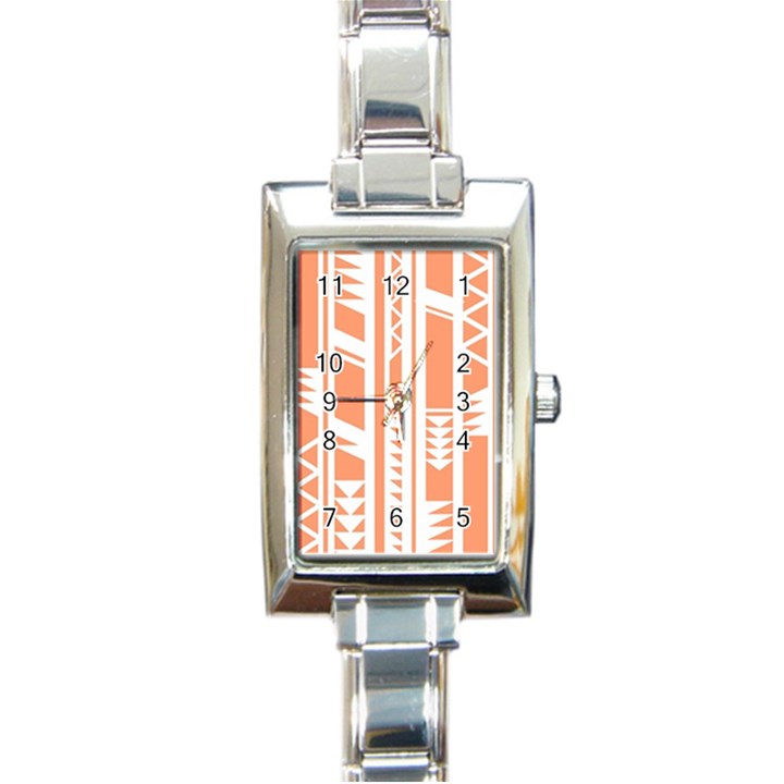 Tribal-pattern Rectangle Italian Charm Watch