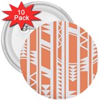 Tribal-pattern 3  Buttons (10 pack)  Front