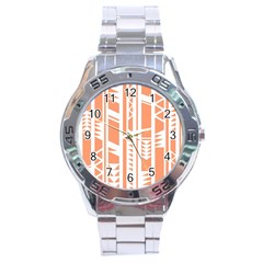 Tribal-pattern Stainless Steel Analogue Watch