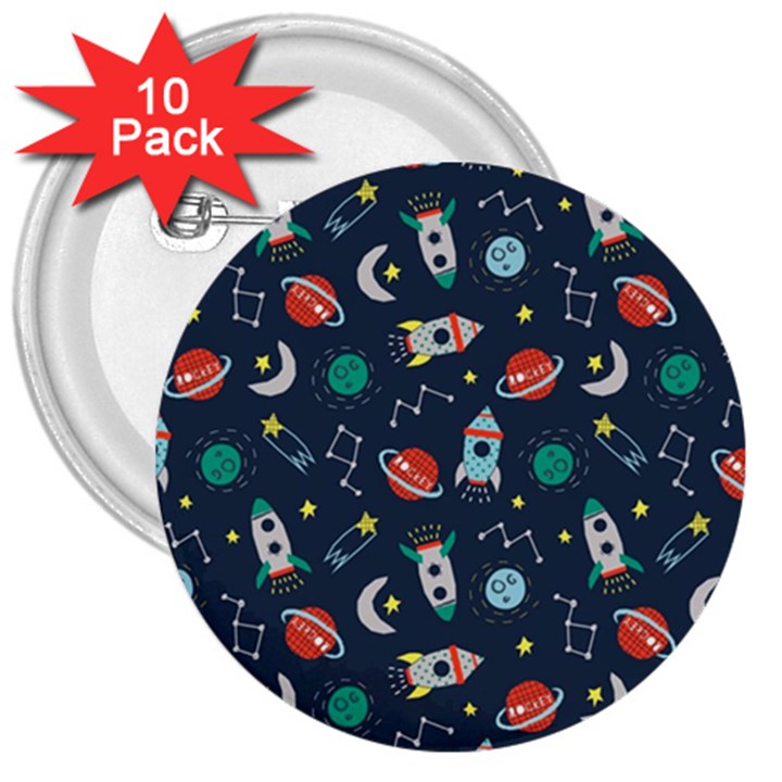 Cute-patterns- 3  Buttons (10 pack) 