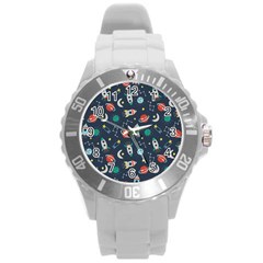 Cute-patterns- Round Plastic Sport Watch (l)