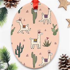 Llamas+pattern Ornament (oval)