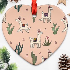 Llamas+pattern Ornament (heart) by Jancukart