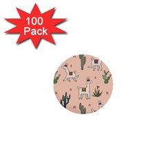 Llamas+pattern 1  Mini Buttons (100 Pack) 