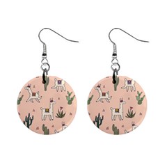 Llamas+pattern Mini Button Earrings by Jancukart