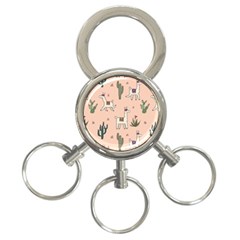 Llamas+pattern 3-ring Key Chain