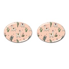 Llamas+pattern Cufflinks (oval)