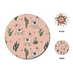 Llamas+pattern Playing Cards Single Design (round) by Jancukart