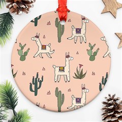 Llamas+pattern Round Ornament (two Sides)