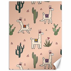 Llamas+pattern Canvas 12  X 16 