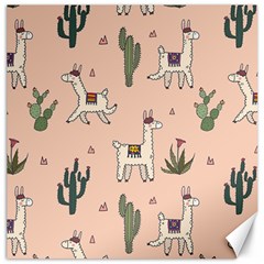 Llamas+pattern Canvas 20  X 20  by Jancukart