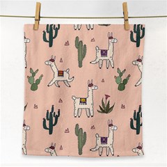 Llamas+pattern Face Towel by Jancukart