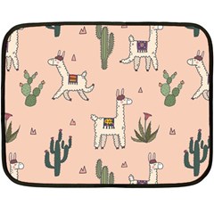 Llamas+pattern Double Sided Fleece Blanket (mini) 