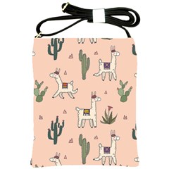 Llamas+pattern Shoulder Sling Bag by Jancukart