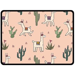 Llamas+pattern Fleece Blanket (large)  by Jancukart