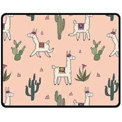 Llamas+pattern Fleece Blanket (medium) 