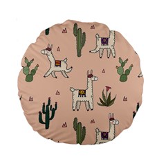 Llamas+pattern Standard 15  Premium Round Cushions