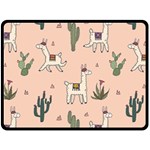 Llamas+pattern Double Sided Fleece Blanket (Large)  80 x60  Blanket Front