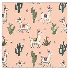 Llamas+pattern Square Satin Scarf (36  X 36 )