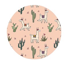 Llamas+pattern Mini Round Pill Box by Jancukart