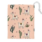 Llamas+pattern Drawstring Pouch (4XL) Front