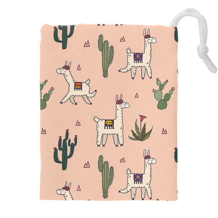 Llamas+pattern Drawstring Pouch (4XL)