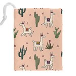 Llamas+pattern Drawstring Pouch (4XL) Back