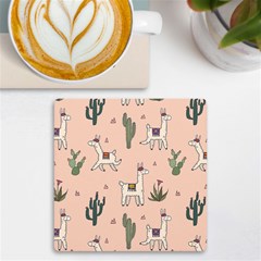 Llamas+pattern Uv Print Square Tile Coaster  by Jancukart